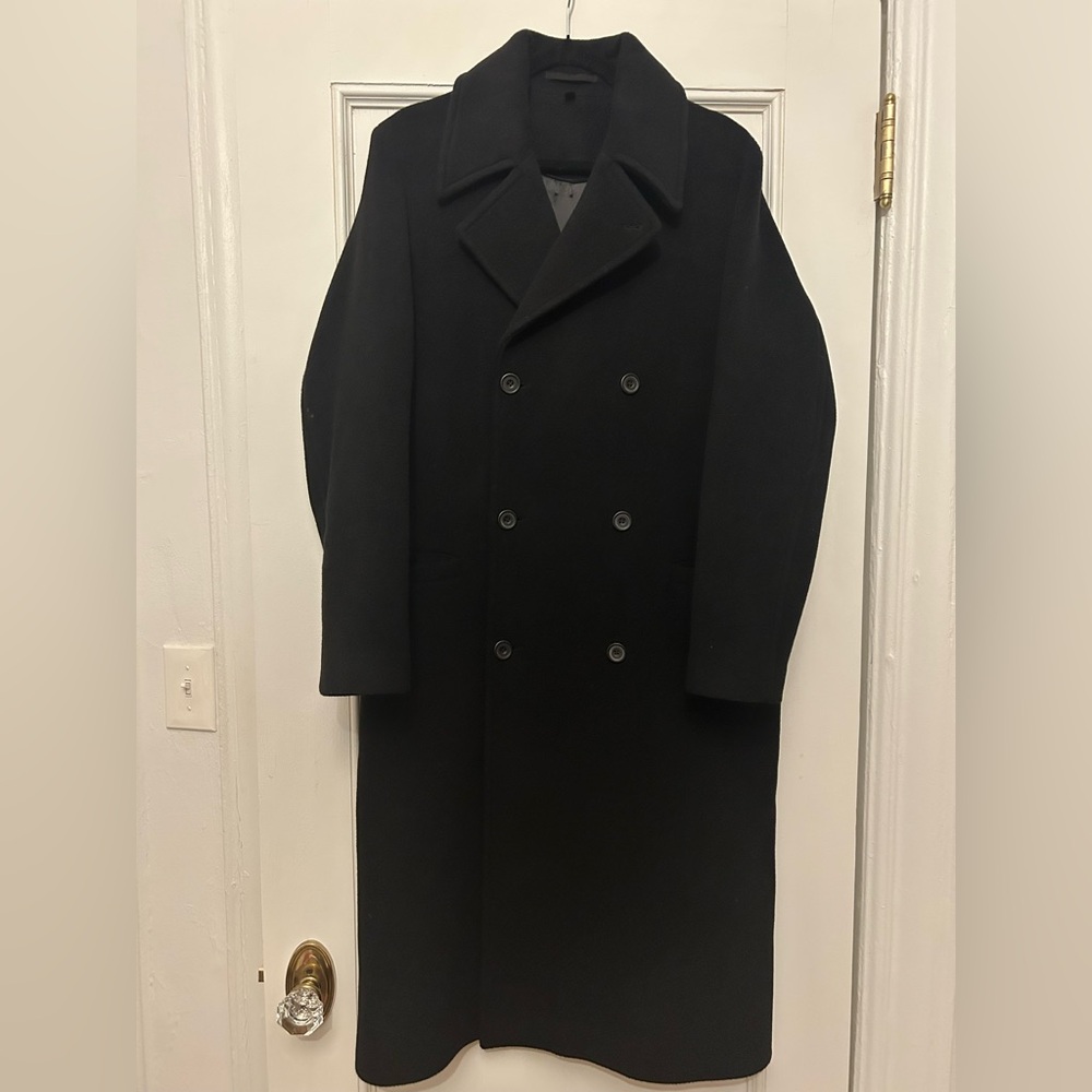 COS Men’s Full Length Black Wool Pea Coat